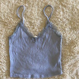 Garage Light Blue Lace Trim Tank Top